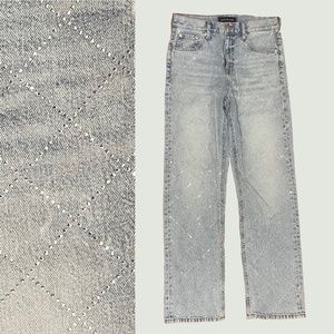 Rhinestone Studded Straight Leg Jeans - NWOT